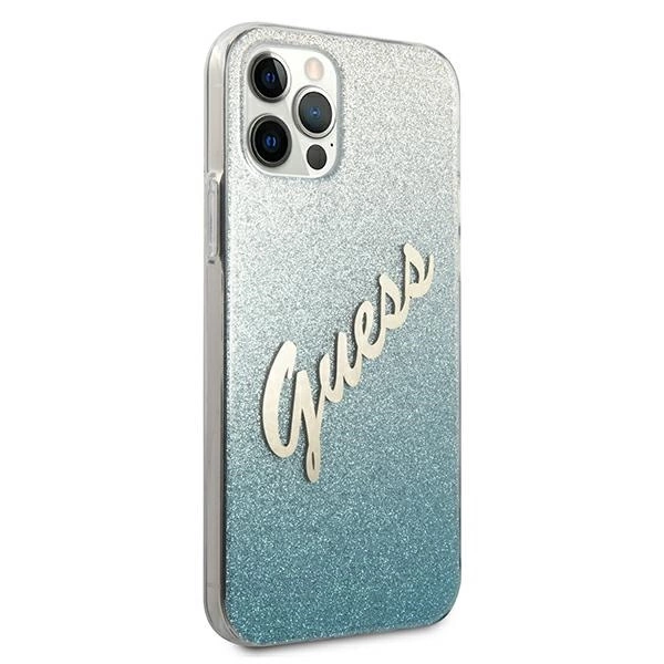 Guess GUHCP12LPCUGLSBL iPhone 12 Pro Max 6.7" blue/blue hardcase Glitter Gradient Scripteng
