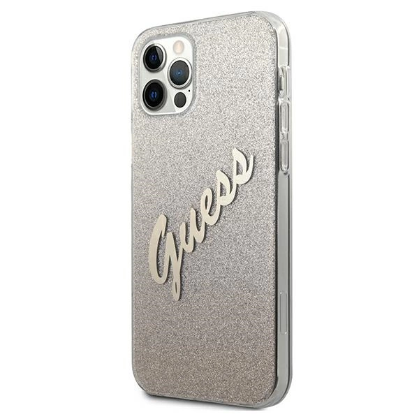 Guess GUHCP12LPCUGLSGO iPhone 12 Pro Max 6.7" gold/gold hardcase Glitter Gradient Scripteng