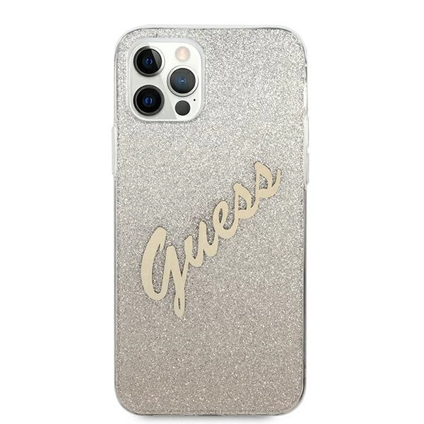 Guess GUHCP12LPCUGLSGO iPhone 12 Pro Max 6.7" gold/gold hardcase Glitter Gradient Scripteng