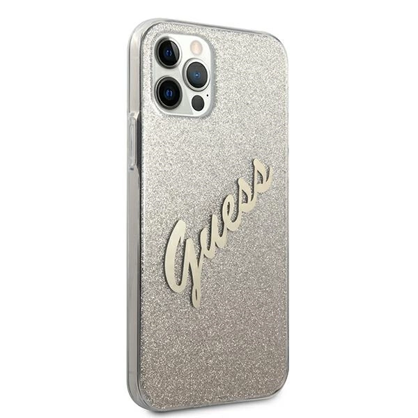 Guess GUHCP12LPCUGLSGO iPhone 12 Pro Max 6.7" gold/gold hardcase Glitter Gradient Scripteng