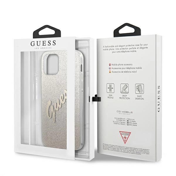 Guess GUHCP12LPCUGLSGO iPhone 12 Pro Max 6.7" gold/gold hardcase Glitter Gradient Scripteng