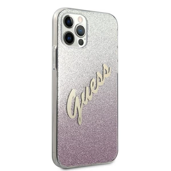 Guess GUHCP12LPCUGLSPI iPhone 12 Pro Max 6.7" pink/pink hardcase Glitter Gradient Scripteng