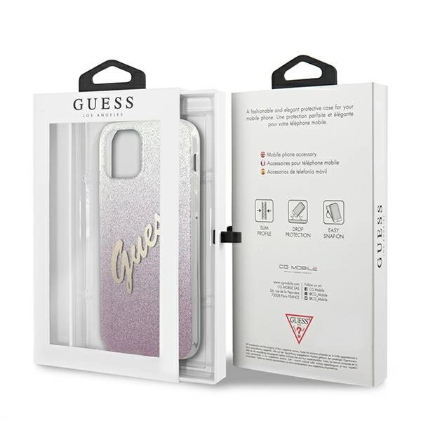Guess GUHCP12LPCUGLSPI iPhone 12 Pro Max 6.7" pink/pink hardcase Glitter Gradient Scripteng
