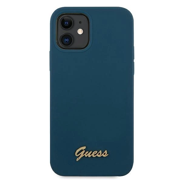 Guess GUHCP12SLSLMGBL iPhone 12 mini 5.4" blue/blue hardcase Metal Logo Scripteng