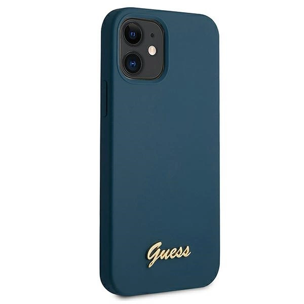 Guess GUHCP12SLSLMGBL iPhone 12 mini 5.4" blue/blue hardcase Metal Logo Scripteng