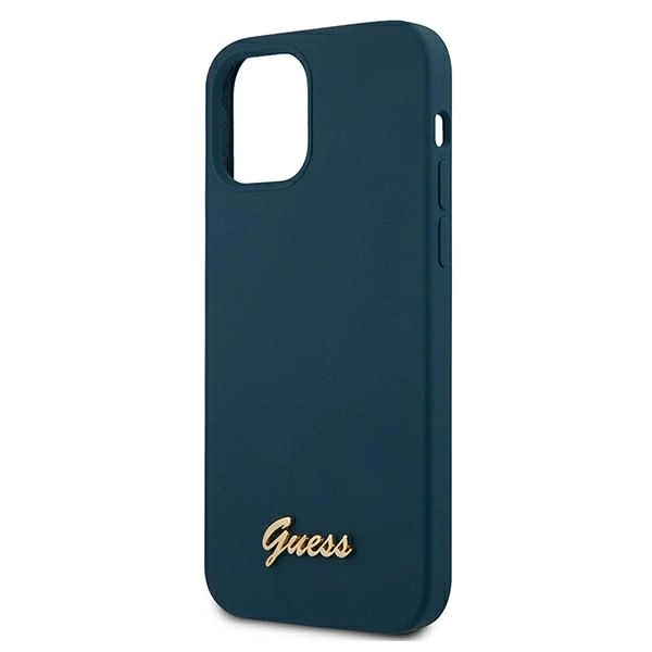 Guess GUHCP12SLSLMGBL iPhone 12 mini 5.4" blue/blue hardcase Metal Logo Scripteng
