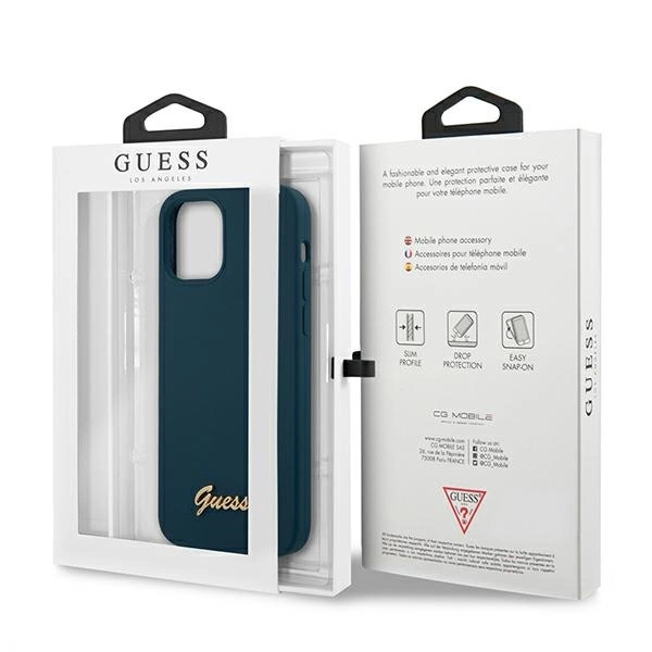 Guess GUHCP12SLSLMGBL iPhone 12 mini 5.4" blue/blue hardcase Metal Logo Scripteng
