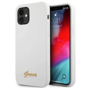 Guess GUHCP12SLSLMGWH iPhone 12 mini 5.4" white/white hardcase Metal Logo Scripteng