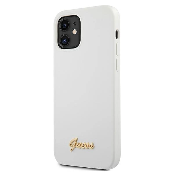 Guess GUHCP12SLSLMGWH iPhone 12 mini 5.4" white/white hardcase Metal Logo Scripteng