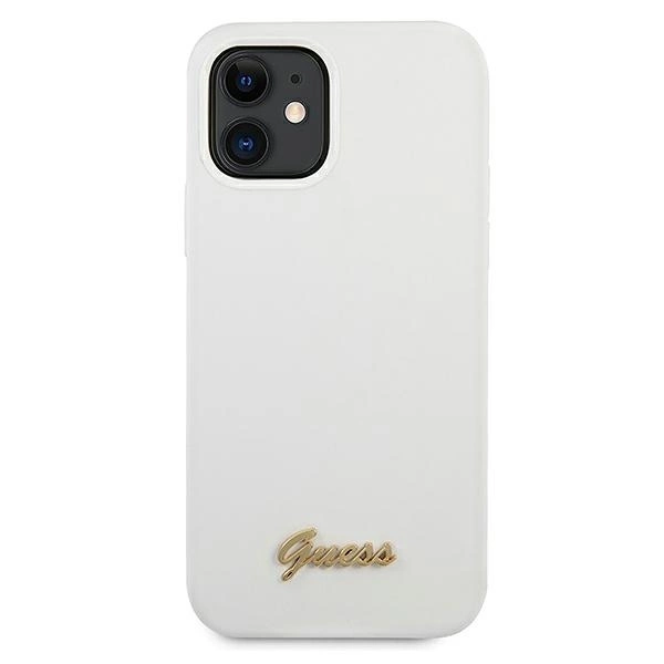 Guess GUHCP12SLSLMGWH iPhone 12 mini 5.4" white/white hardcase Metal Logo Scripteng