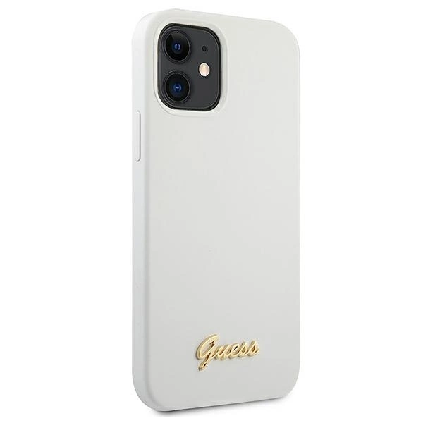 Guess GUHCP12SLSLMGWH iPhone 12 mini 5.4" white/white hardcase Metal Logo Scripteng