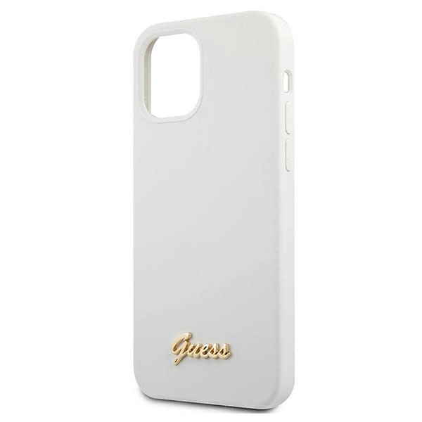 Guess GUHCP12SLSLMGWH iPhone 12 mini 5.4" white/white hardcase Metal Logo Scripteng