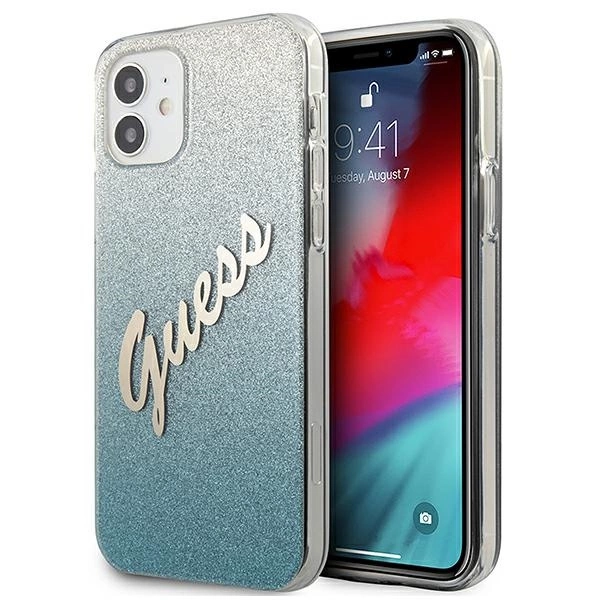 Guess GUHCP12SPCUGLSBL iPhone 12 mini 5.4" blue/blue hardcase Glitter Gradient Scripteng