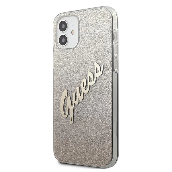 Guess GUHCP12SPCUGLSGO iPhone 12 mini 5.4" gold/gold hardcase Glitter Gradient Scripteng