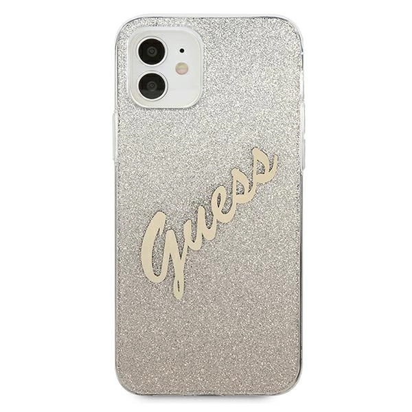 Guess GUHCP12SPCUGLSGO iPhone 12 mini 5.4" gold/gold hardcase Glitter Gradient Scripteng