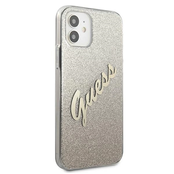 Guess GUHCP12SPCUGLSGO iPhone 12 mini 5.4" gold/gold hardcase Glitter Gradient Scripteng