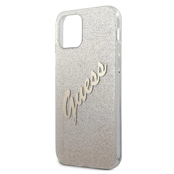 Guess GUHCP12SPCUGLSGO iPhone 12 mini 5.4" gold/gold hardcase Glitter Gradient Scripteng