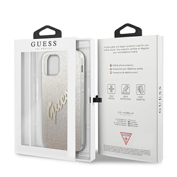 Guess GUHCP12SPCUGLSGO iPhone 12 mini 5.4" gold/gold hardcase Glitter Gradient Scripteng
