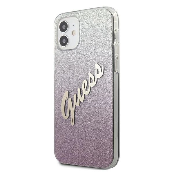Guess GUHCP12SPCUGLSPI iPhone 12 mini 5.4" pink/pink hardcase Glitter Gradient Scripteng