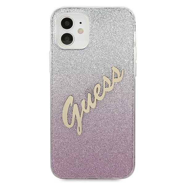 Guess GUHCP12SPCUGLSPI iPhone 12 mini 5.4" pink/pink hardcase Glitter Gradient Scripteng
