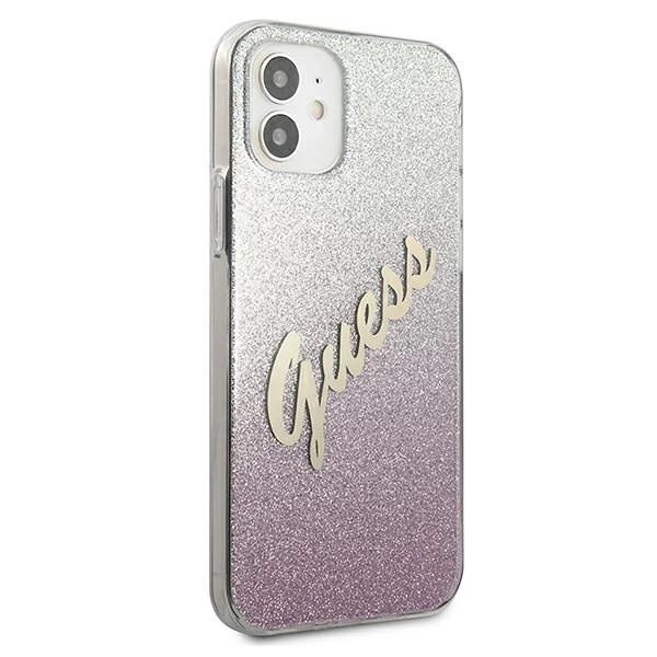 Guess GUHCP12SPCUGLSPI iPhone 12 mini 5.4" pink/pink hardcase Glitter Gradient Scripteng