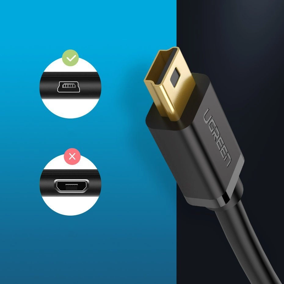 [ON RETURN] Ugreen cable USB - mini USB cable 480 Mbps 3 m black (US132 10386)eng