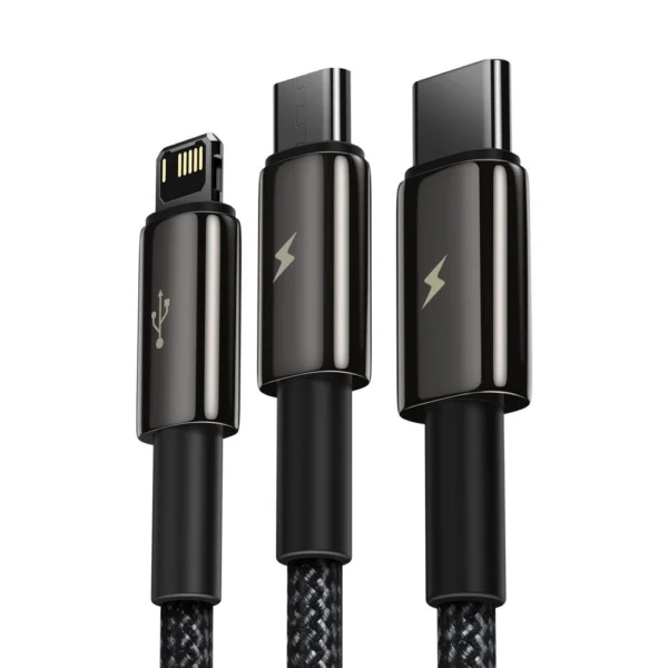 Baseus Tungsten 3in1 cable USB - USB Type C / Lightning / micro USB 3.5 A 1.5 m black (CAMLTWJ-01)eng