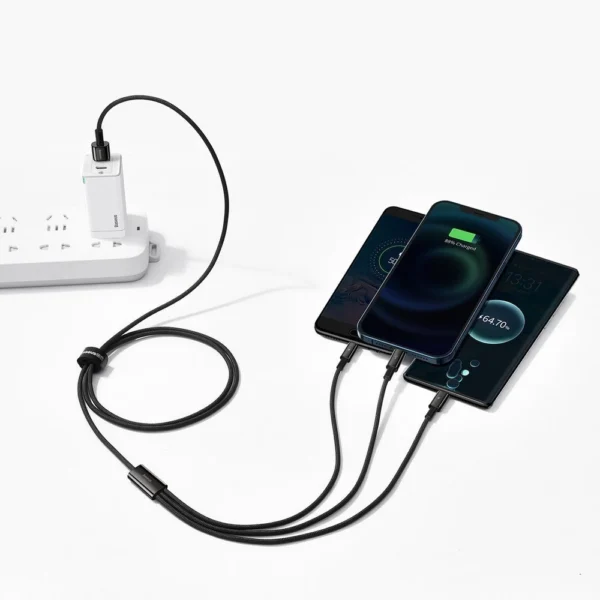 Baseus Tungsten 3in1 cable USB - USB Type C / Lightning / micro USB 3.5 A 1.5 m black (CAMLTWJ-01)eng