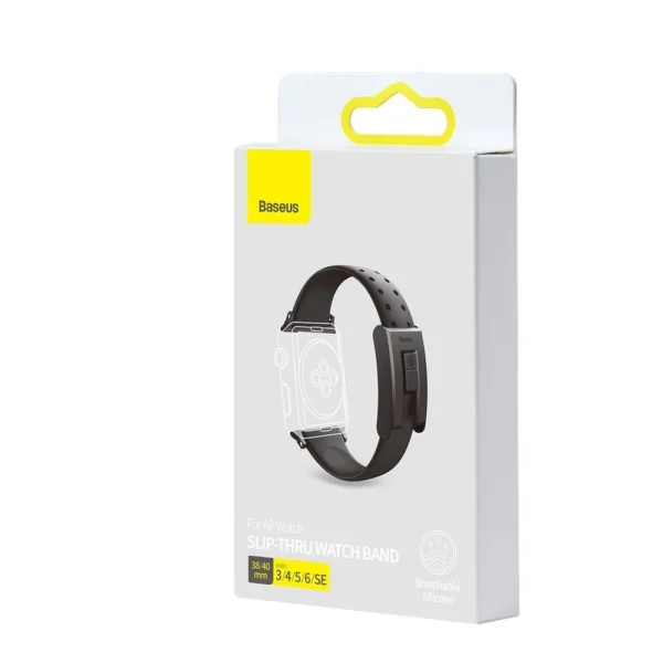 Baseus Slip-Thru strap band bracelet for Apple Watch 3/4/5/6/SE 38mm/40mm black (LBWSE-01)eng