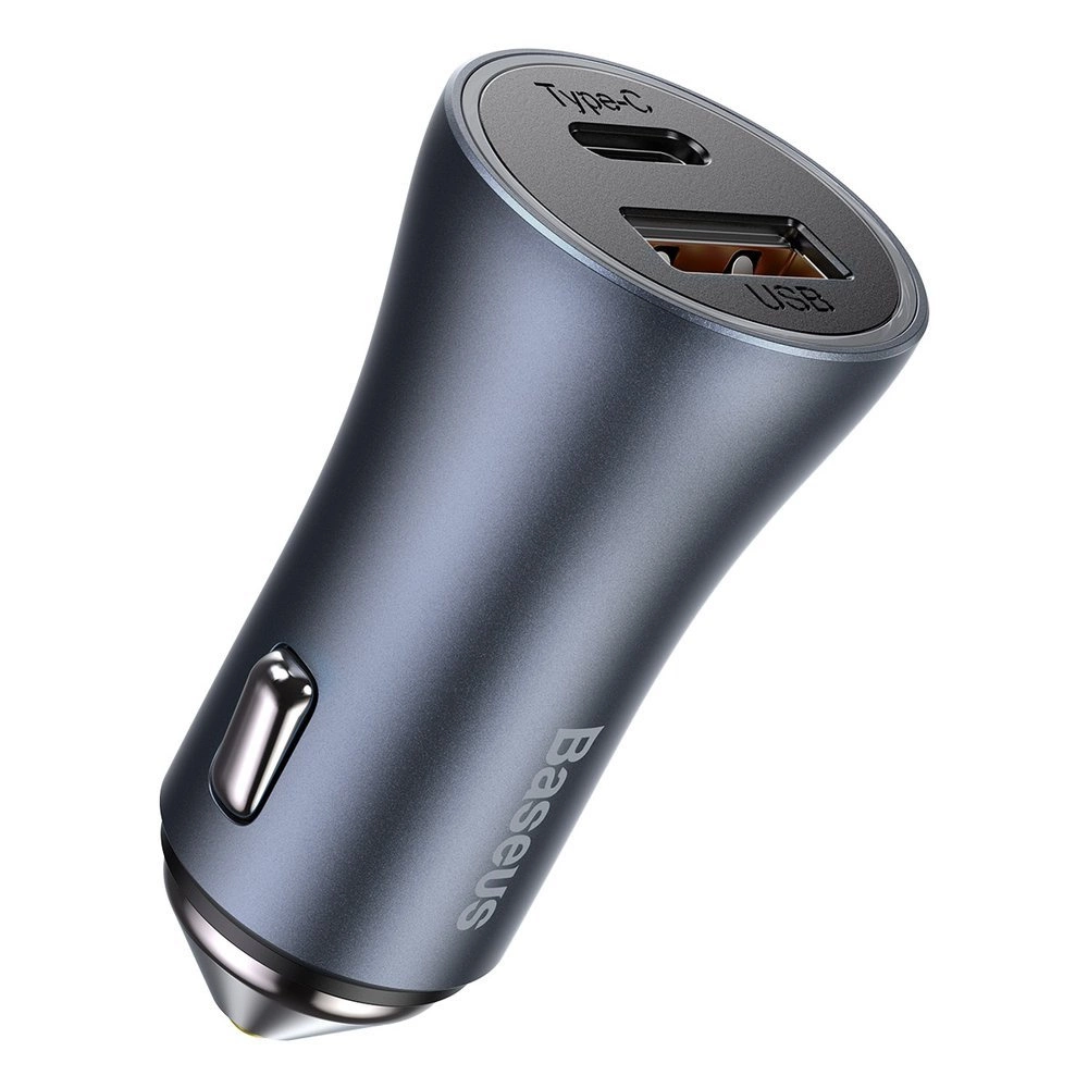 Baseus Golden Contactor Pro car charger USB-C / USB-A 40W PD QC 4+ SCP FCP AFC + cable - grayeng