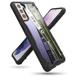 Ringke Fusion X Design durable PC Case with TPU Bumper for Samsung Galaxy S21+ 5G (S21 Plus 5G) black (Ticket band) (XDSG0052)eng