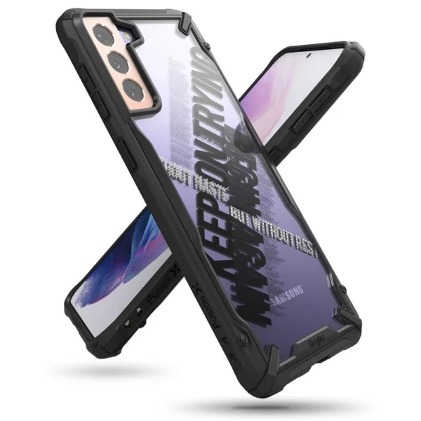 Ringke Fusion X Design durable PC Case with TPU Bumper for Samsung Galaxy S21+ 5G (S21 Plus 5G) black (Cross) (XDSG0053)eng