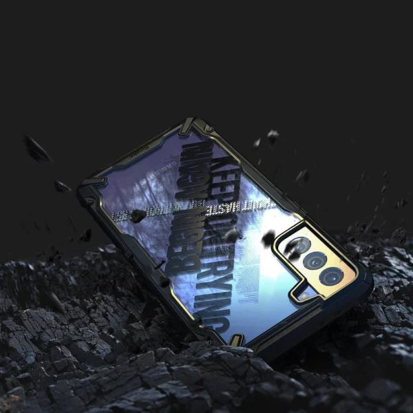 Ringke Fusion X Design durable PC Case with TPU Bumper for Samsung Galaxy S21+ 5G (S21 Plus 5G) black (Cross) (XDSG0053)eng