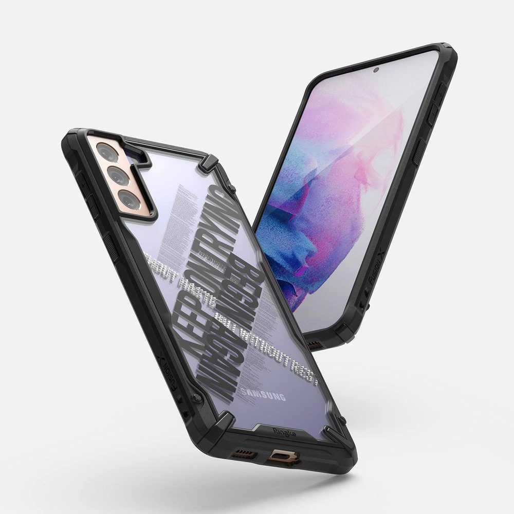 Ringke Fusion X Design durable PC Case with TPU Bumper for Samsung Galaxy S21+ 5G (S21 Plus 5G) black (Cross) (XDSG0053)eng