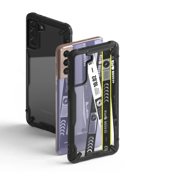 Ringke Fusion X Design durable PC Case with TPU Bumper for Samsung Galaxy S21+ 5G (S21 Plus 5G) black (Cross) (XDSG0053)eng