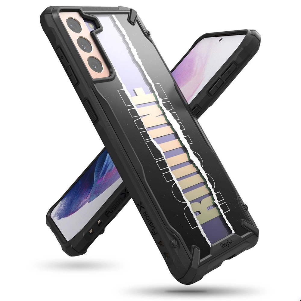 Ringke Fusion X Design durable PC Case with TPU Bumper for Samsung Galaxy S21+ 5G (S21 Plus 5G) black (Routine) (XDSG0054)eng