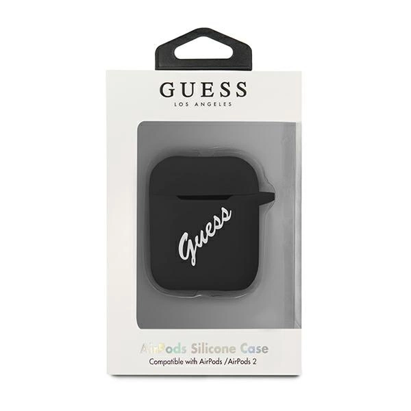 Guess GUACA2LSVSBW AirPods cover black/white Silicone Vintageeng