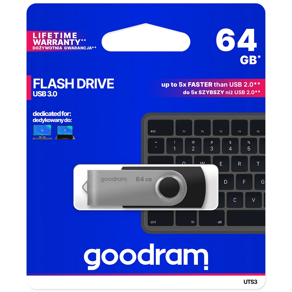 Pendrive 64 GB USB 3.2 Gen 1 UTS3 Goodram - blackeng