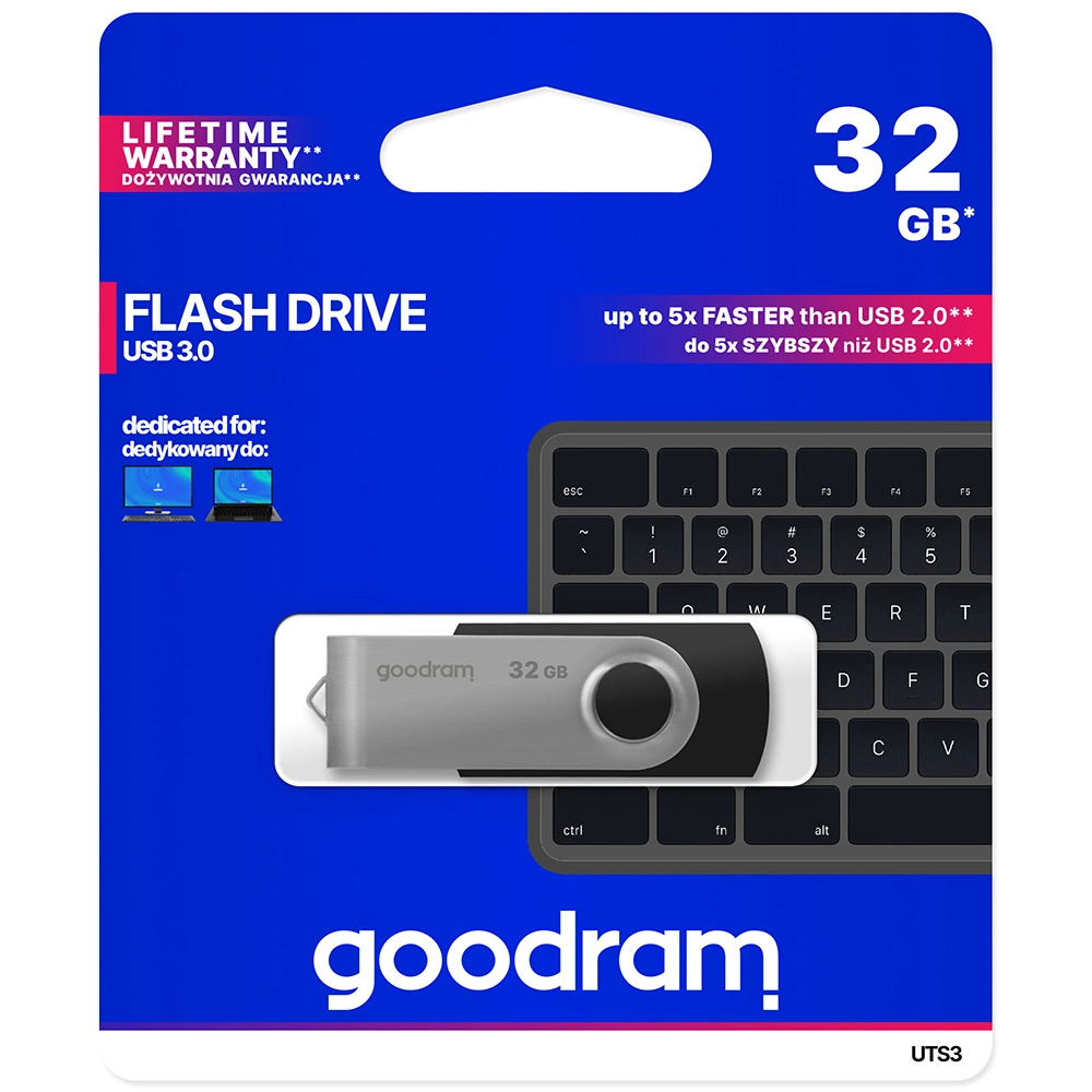 Pendrive 32 GB USB 3.2 Gen 1 UTS3 Goodram - blackeng