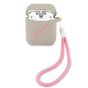 Guess GUACA2LSVSGP AirPods cover gray pink/grey pink Silicone Vintageeng