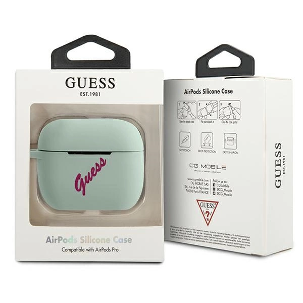 Guess GUACAPLSVSBF AirPods Pro cover blue fuchsia/blue fuschia Silicone Vintageeng