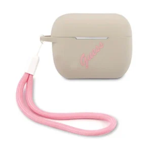 Guess GUACAPLSVSGP AirPods Pro cover gray pink/grey pink Silicone Vintageeng