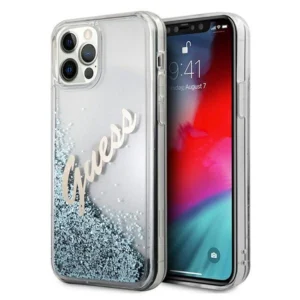 Guess GUHCP12LGLVSBL iPhone 12 Pro Max 6.7" blue/blue hardcase Glitter Vintage Scripteng