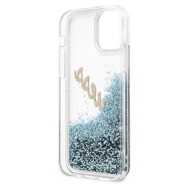 Guess GUHCP12LGLVSBL iPhone 12 Pro Max 6.7" blue/blue hardcase Glitter Vintage Scripteng
