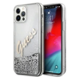 Guess GUHCP12LGLVSSI iPhone 12 Pro Max 6.7" silver/silver hardcase Glitter Vintage Scripteng