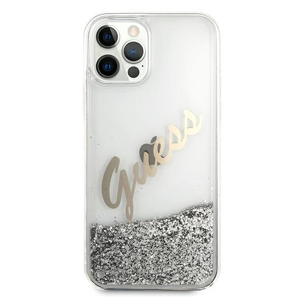 Guess GUHCP12LGLVSSI iPhone 12 Pro Max 6.7" silver/silver hardcase Glitter Vintage Scripteng