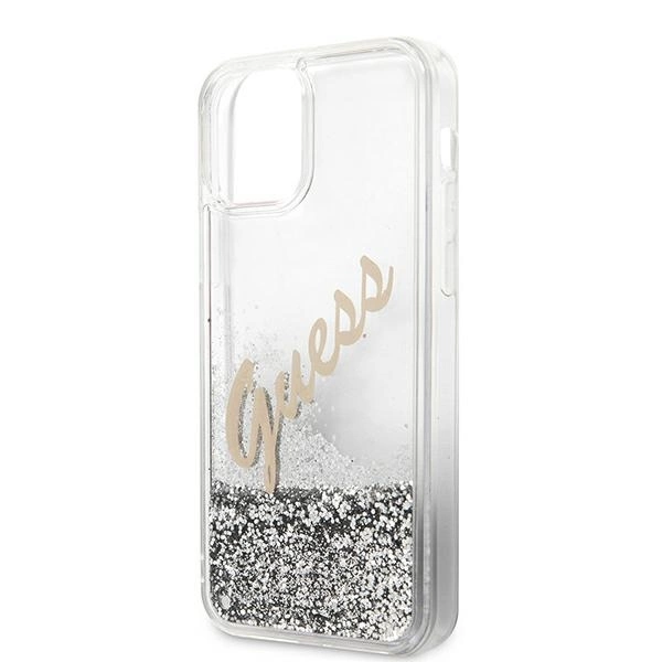 Guess GUHCP12LGLVSSI iPhone 12 Pro Max 6.7" silver/silver hardcase Glitter Vintage Scripteng