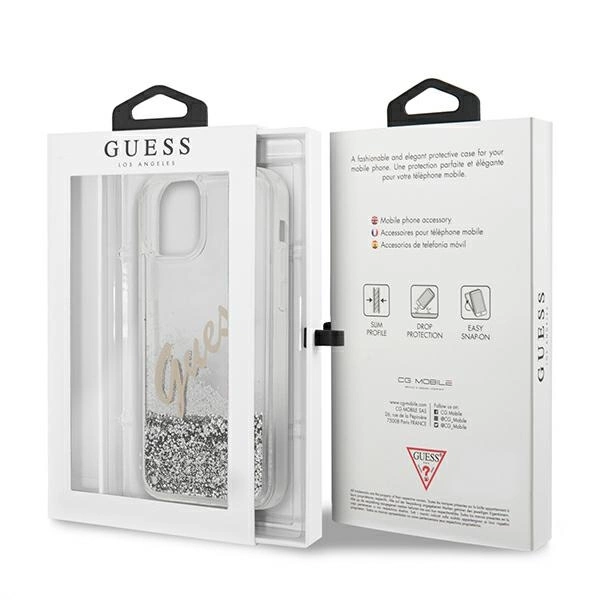 Guess GUHCP12LGLVSSI iPhone 12 Pro Max 6.7" silver/silver hardcase Glitter Vintage Scripteng