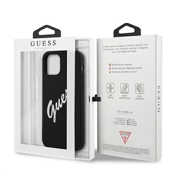 Guess GUHCP12LLSVSBW iPhone 12 Pro Max 6.7" black/white hardcase Silicone Vintageeng