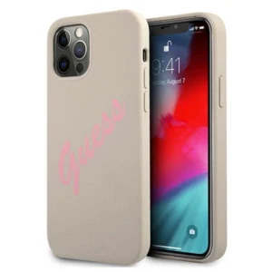 Guess GUHCP12LLSVSGP iPhone 12 Pro Max 6.7" gray pink/grey pink hardcase Silicone Vintageeng